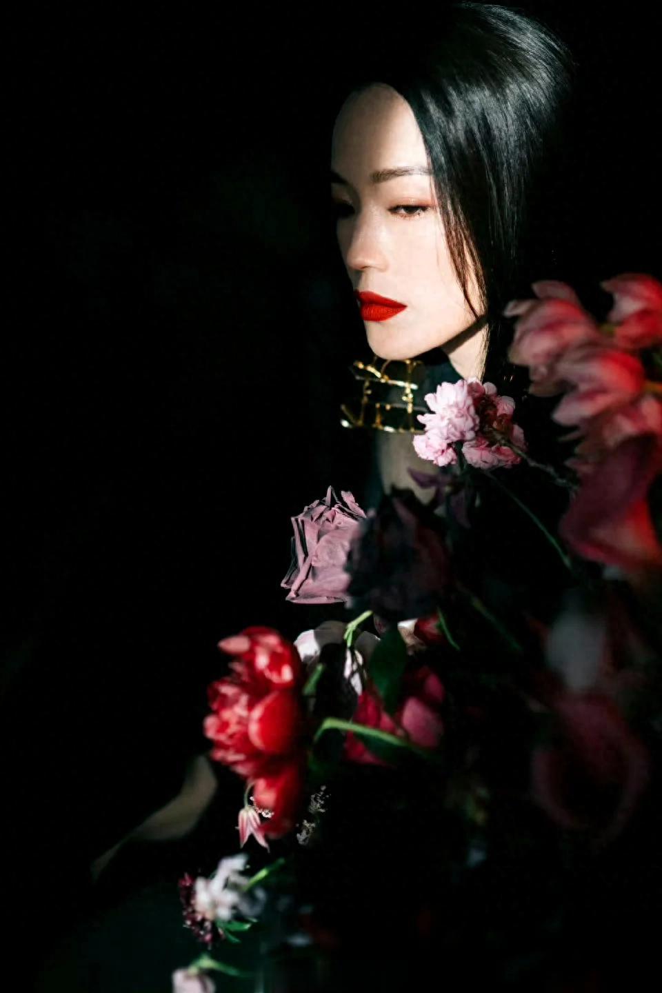 舒淇暗夜红唇黑纱长裙 ???