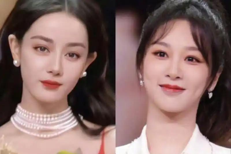 同样是线下，杨紫窄脸小嘴美出新高度，而热巴脸肿僵硬被质疑医美