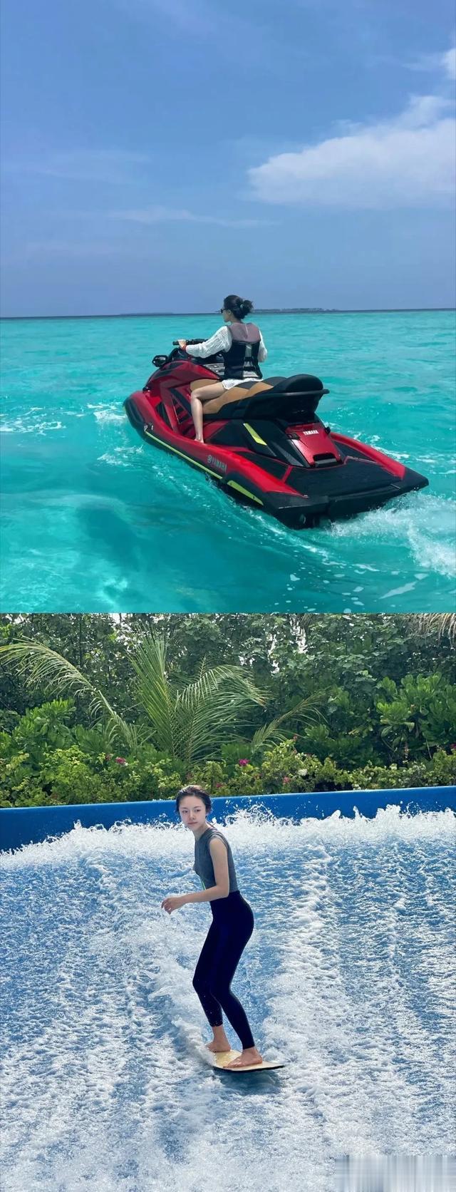 23岁赵今麦海边度假,造型清凉秀身材,她的改变确实挺大的