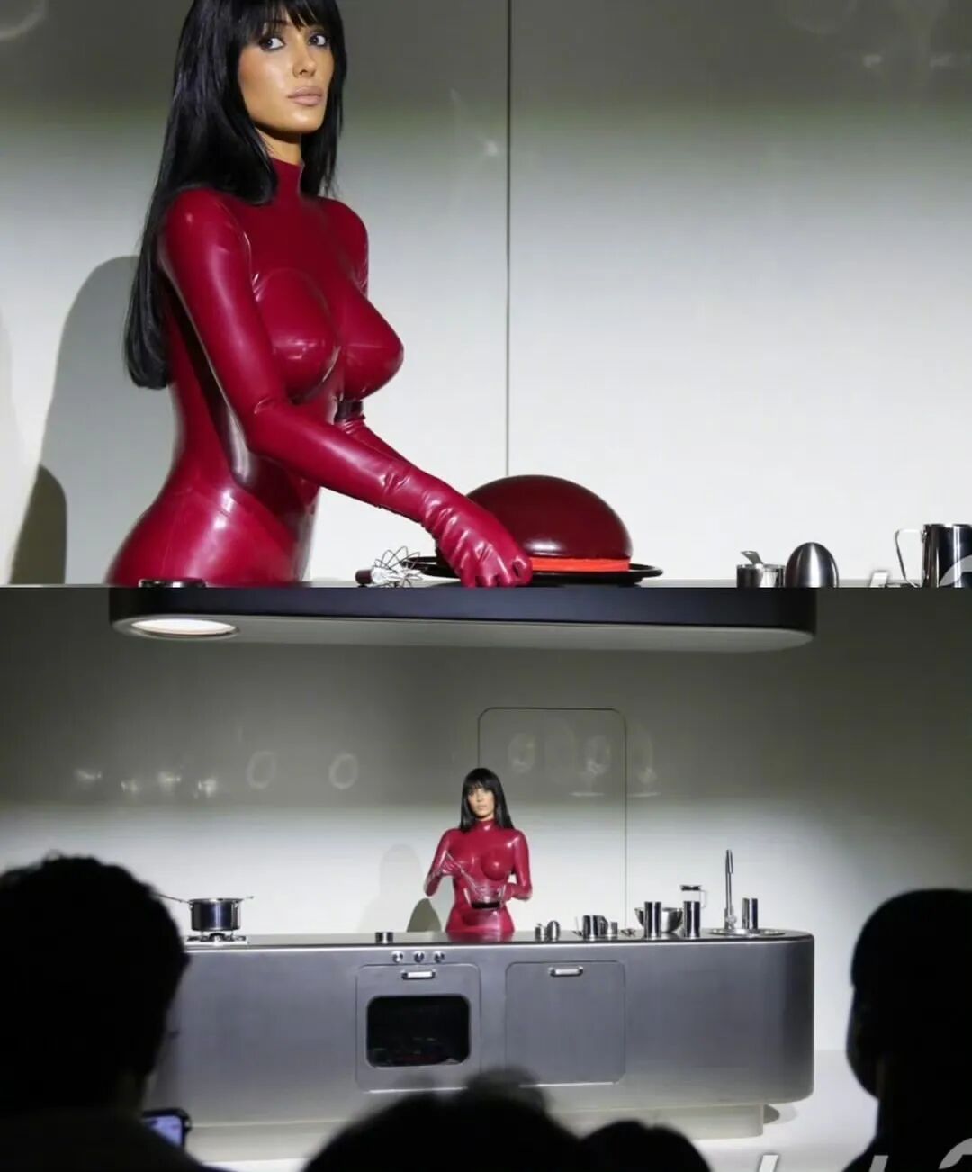 比安卡穿乳胶衣，把自己扭成家具？网友：看不懂但大受震撼