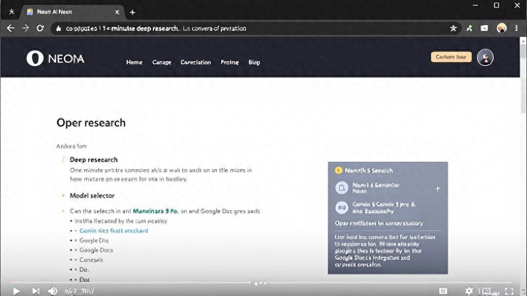 Opera AI瀏覽器推出1分鐘深度研究模式和Gemini 3 Pro集成