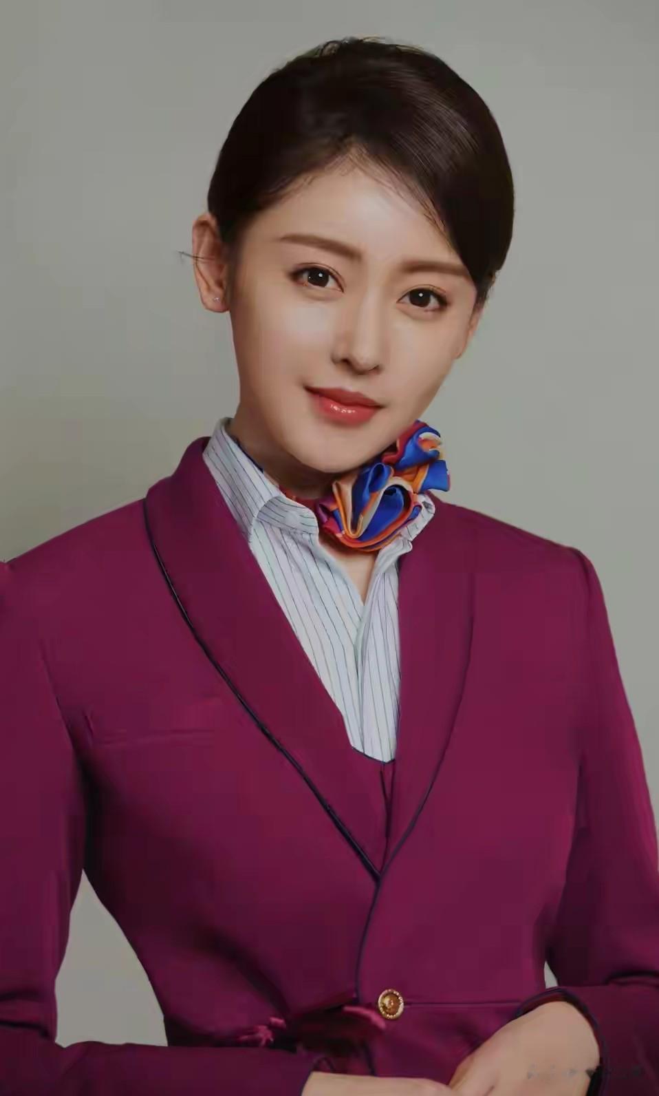 张天爱性感空姐造型好美啊气质美满