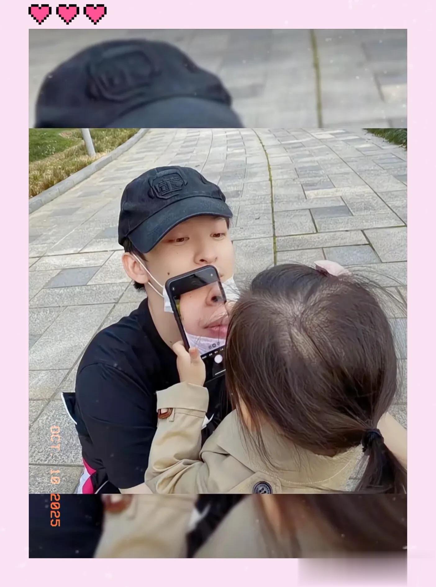 董子健带女儿喝下午茶被偶遇，耐心的给女儿讲英语，网友：好父亲