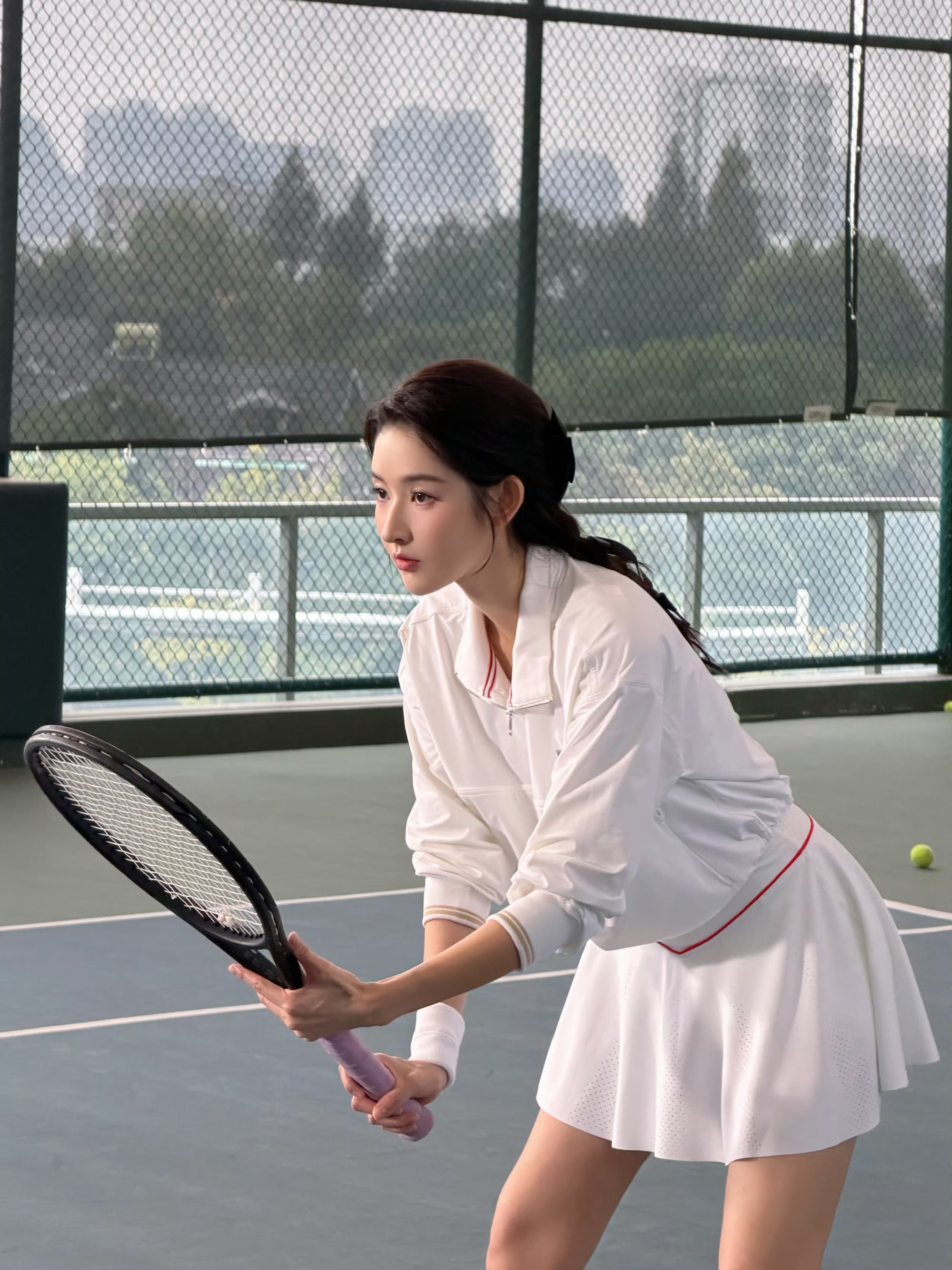 王玉雯网球穿搭绝了！清爽利落显活力，运动系甜妹谁能不爱！