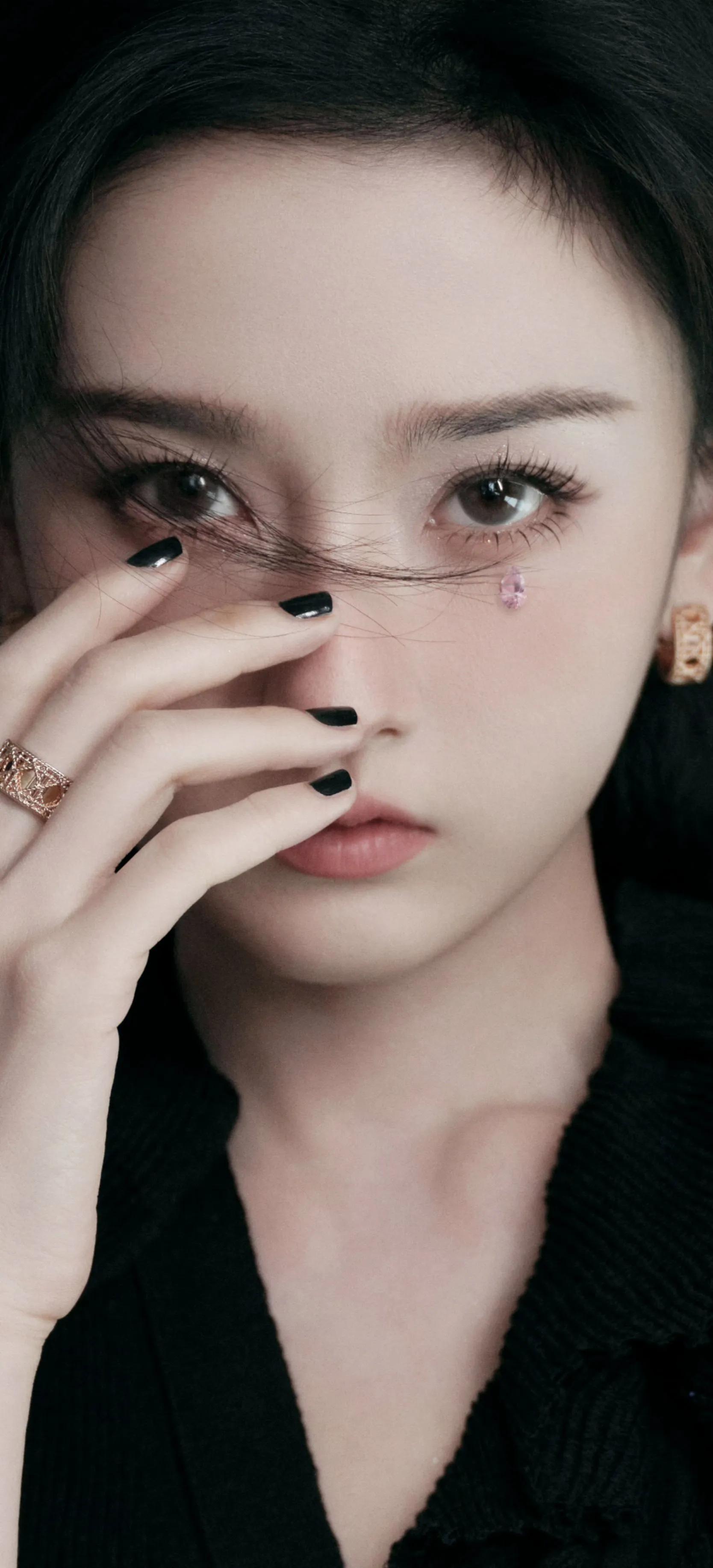 宋祖儿V领针织开衫蕾丝半裙造型壁纸，宋祖儿壁纸