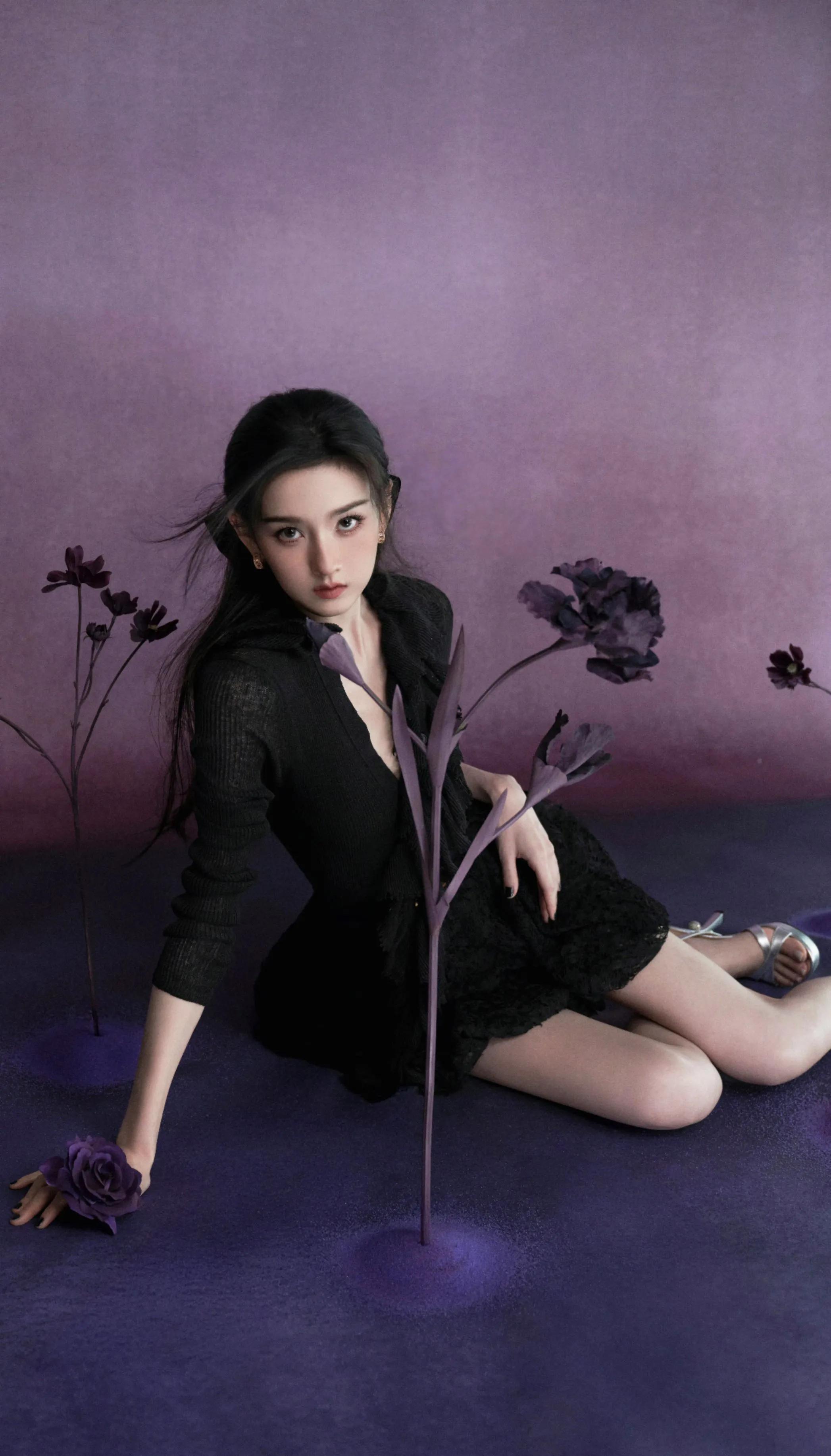 宋祖儿V领针织开衫蕾丝半裙造型壁纸，宋祖儿壁纸