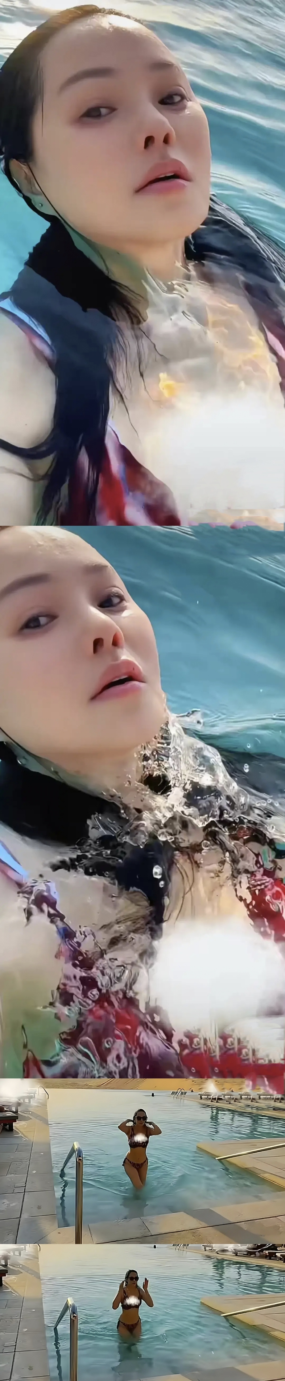 57岁伊能静近照曝光,穿泳装秀辣妈曲线,腰腹部零赘肉美绝了