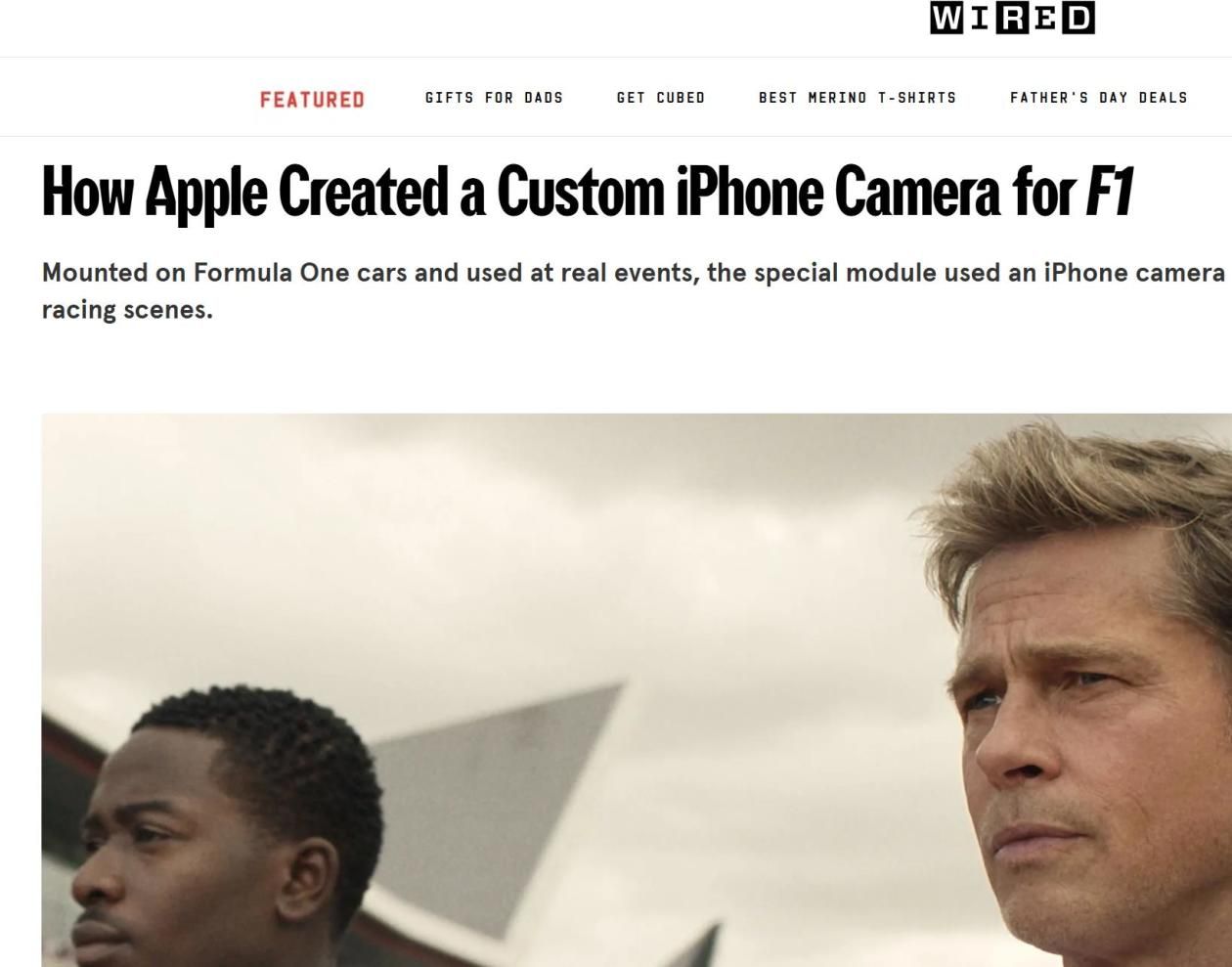 外媒:苹果为F1赛事定制iPhone摄像头