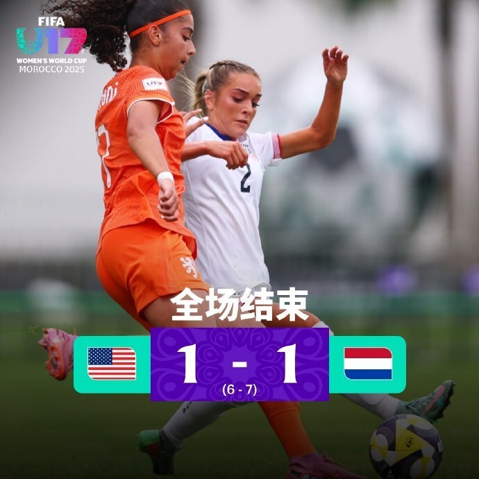 U17世界杯爆冷！美国女足点球战7-8荷兰，中国所在小组4队全出局