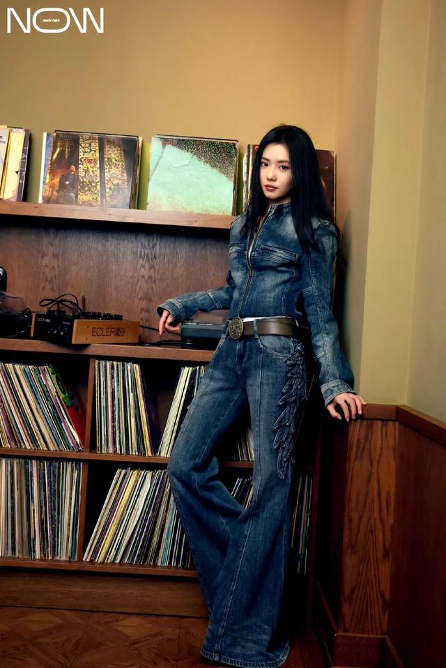 刘浩存,全套牛仔装,利落显气质