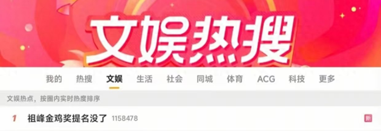 金鸡奖紧急除名祖峰!该电影编剧提名也被取消,网传是片方出事了