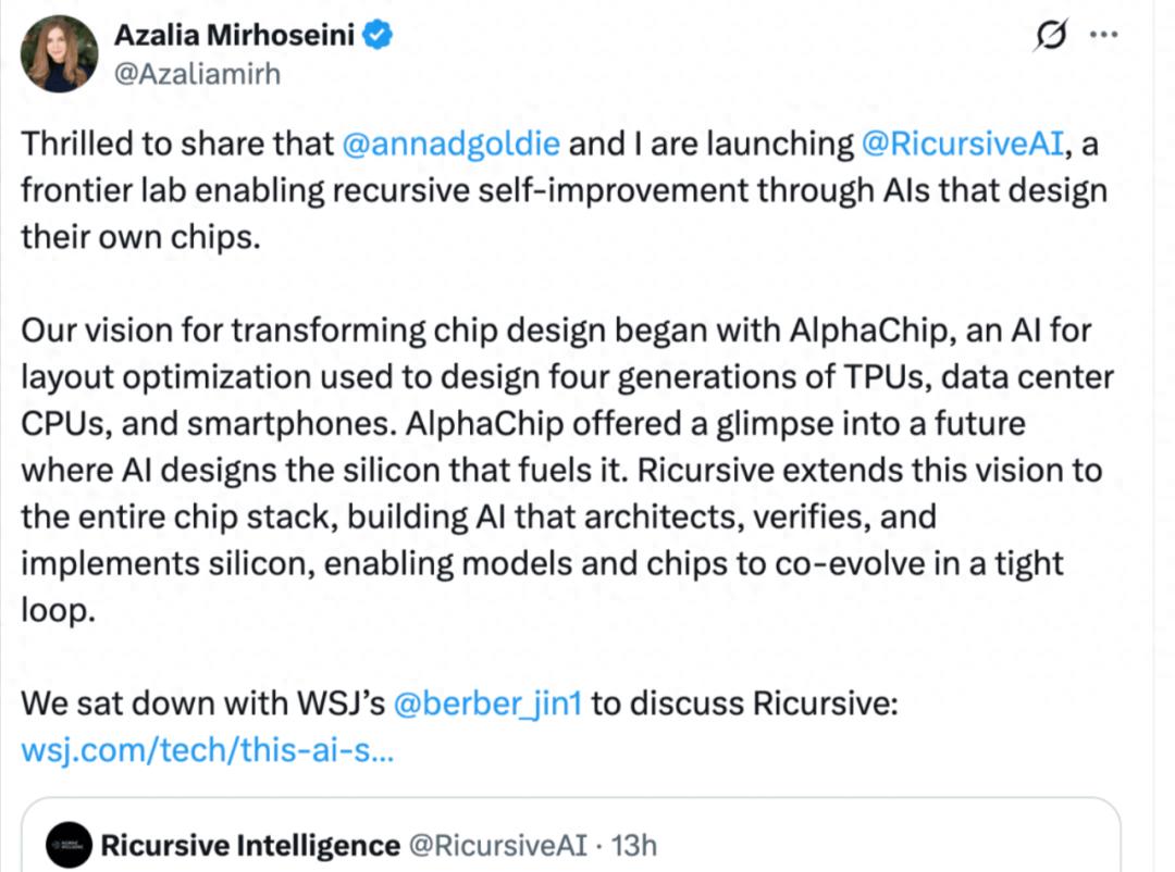 前谷歌AlphaChip主導者創業研發「AI芯片設計自動化」