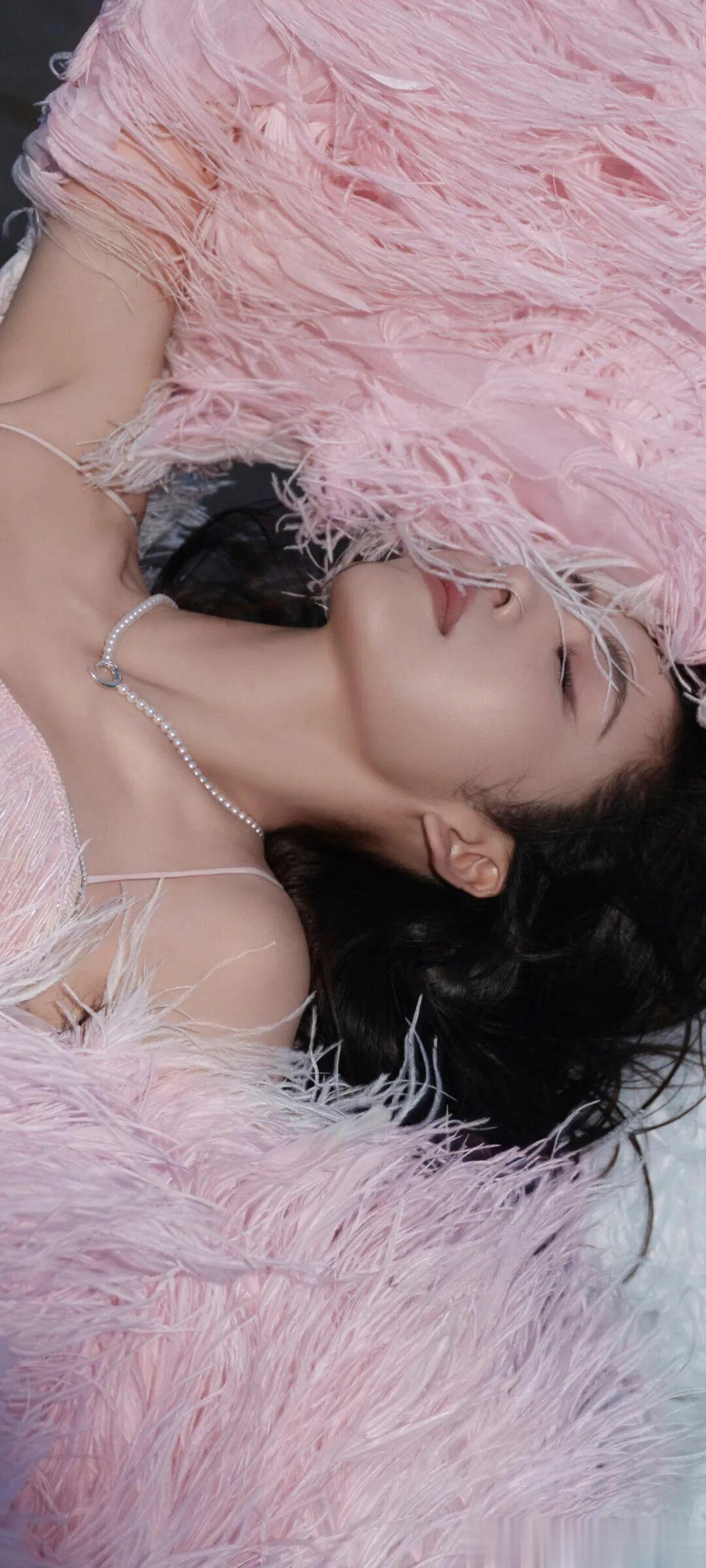 蔡文静，粉红色烟花壁纸