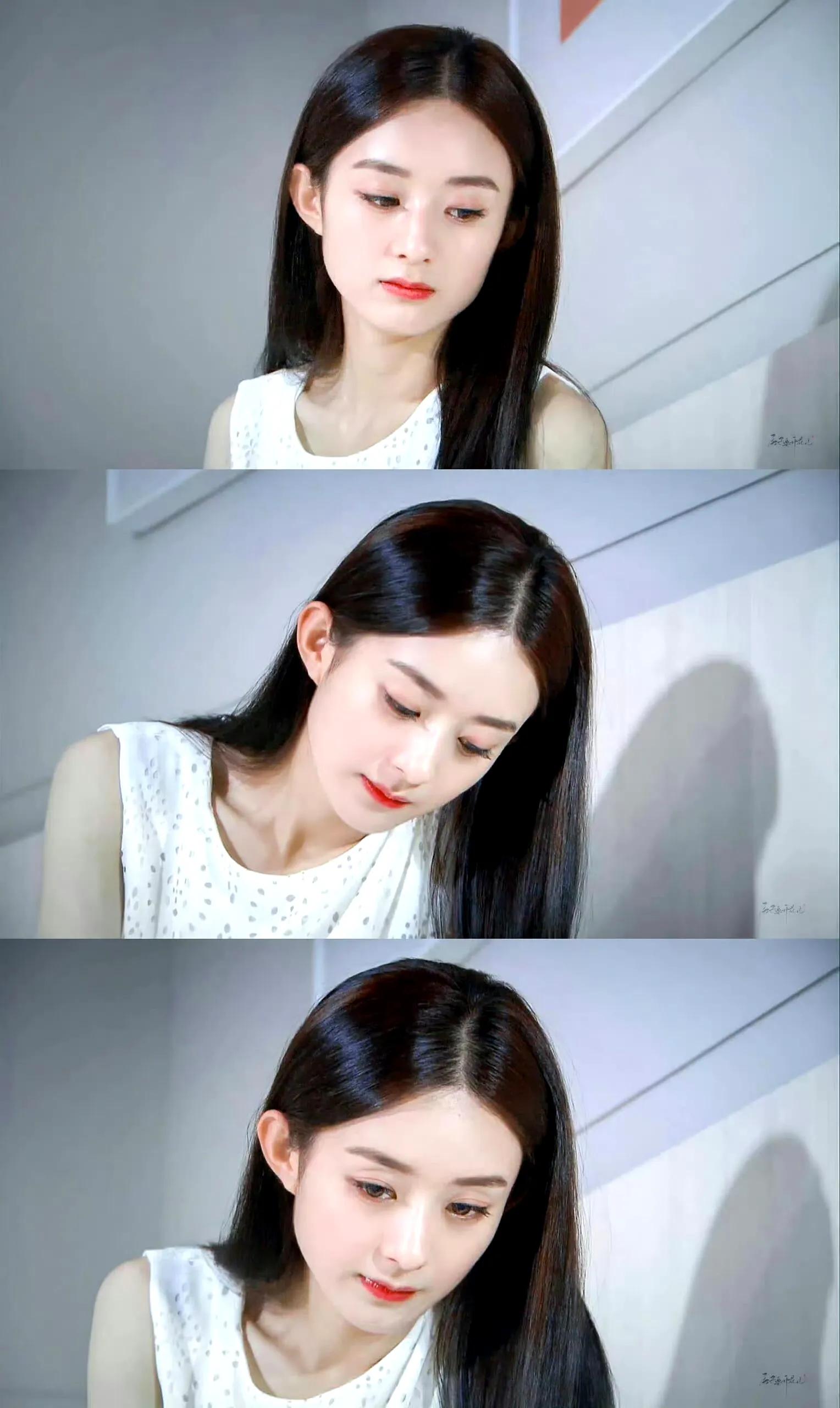 赵丽颖久违的长发，谁懂这姐黑长直的杀伤力 ???