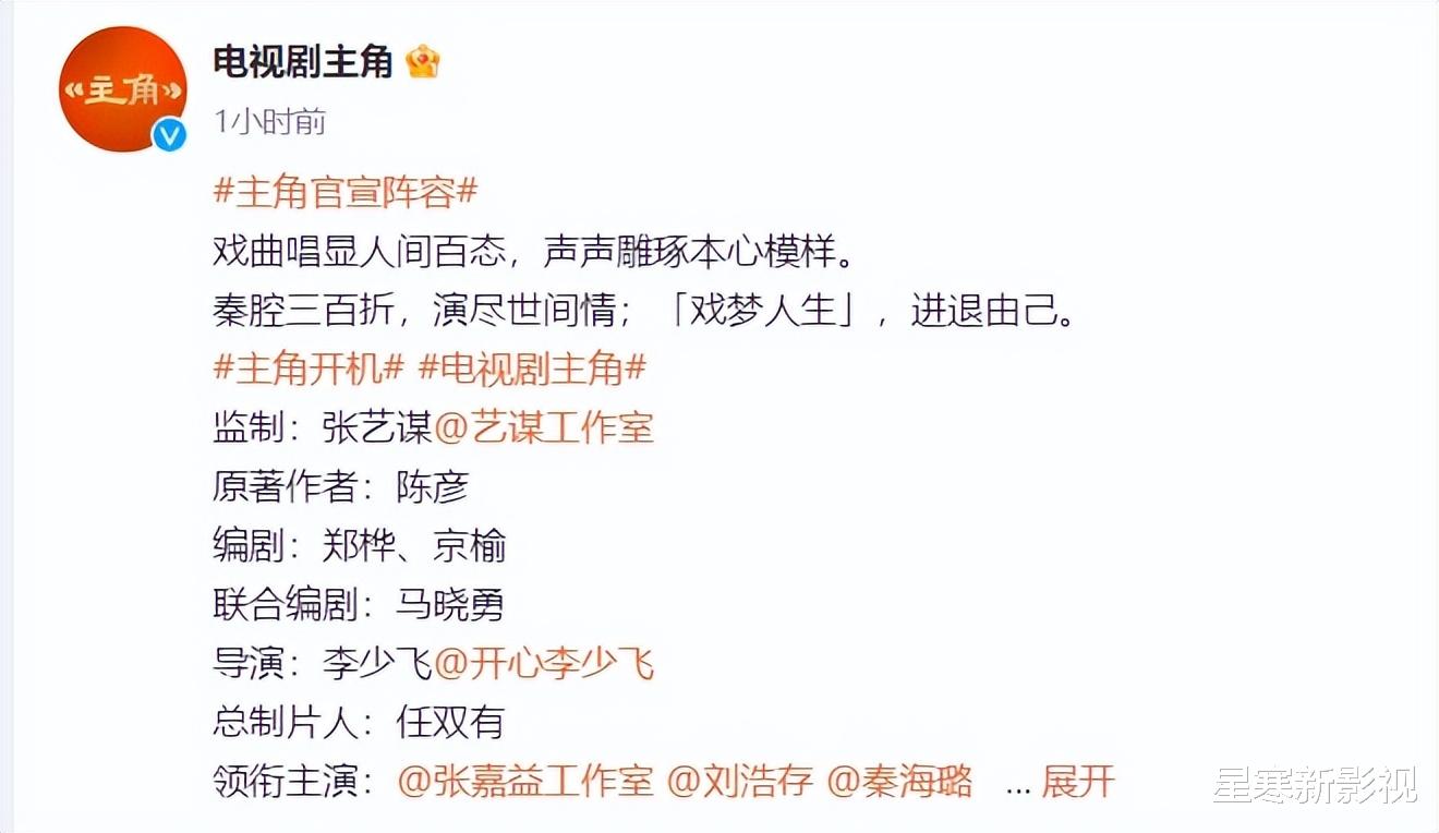 张艺谋《主角》火热来袭，刘浩存演女主很惊喜，赵丽颖退出太遗憾