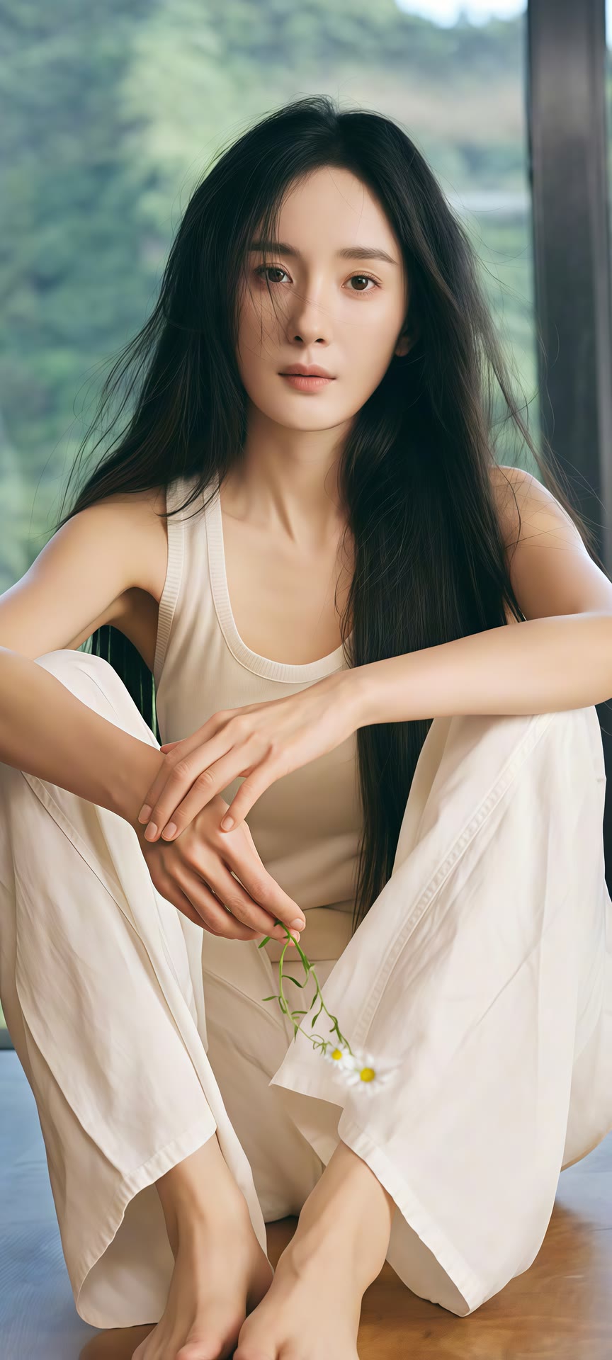 杨幂双马尾穿短T,甜酷穿搭嫩成元气少女