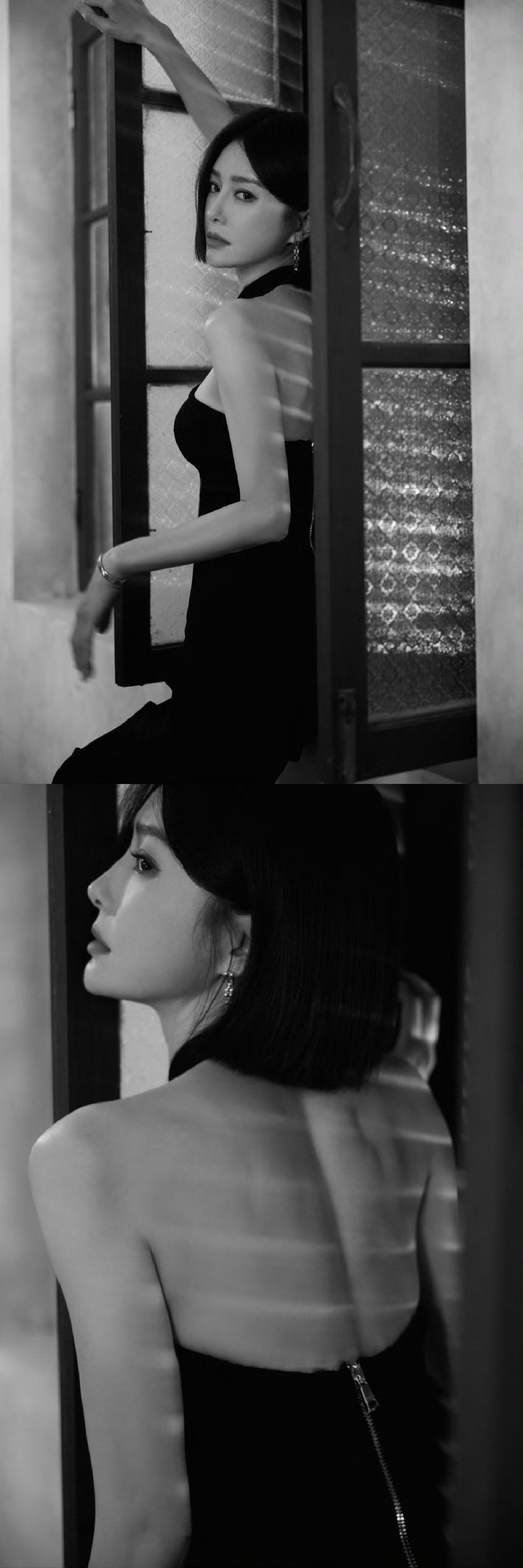 秦岚阿姨今日黑色露背装写真，成熟韵味让人着迷