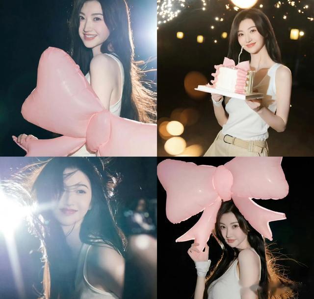 景甜把古典美刻进DNA了，素白长裙配珍珠耳饰，连头发丝都好美