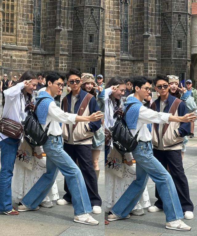 花少7捷克站穿搭分享,李沁丑鞋子抢镜衣品一般,龚俊穿搭好时尚