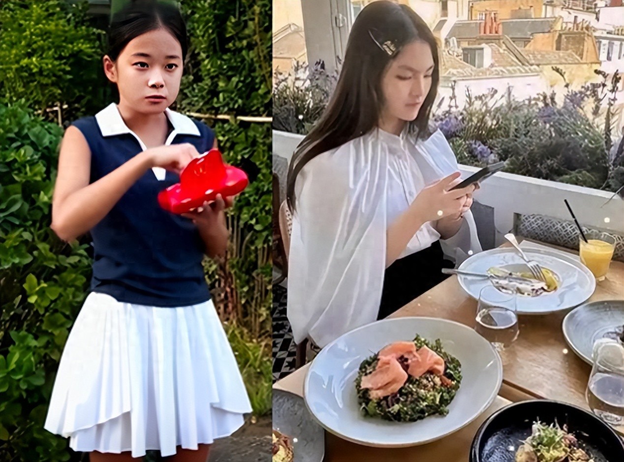 李湘女儿和梅婷女儿同框后,才发现,气质不是用钱就能砸出来的