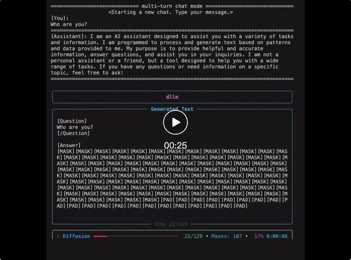 通用的dLLM開發(fā)框架，讓BERT掌握擴(kuò)散式對話