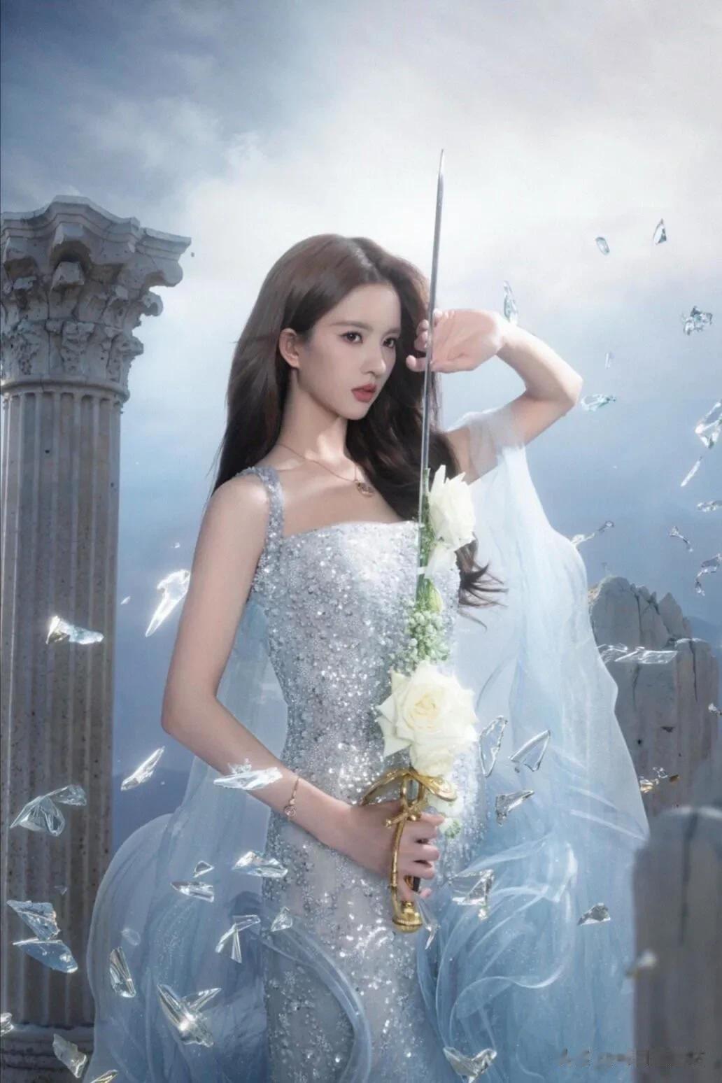 明星高清大片｜刘些宁，蓝纱漫卷，绝色倾城！