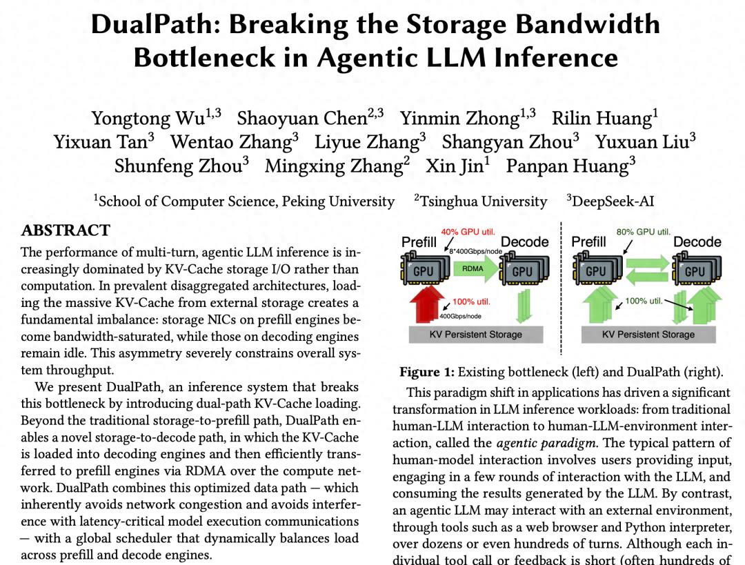 DeepSeek再發新論文，DualPath架構如何將推理吞吐量提升近2倍？