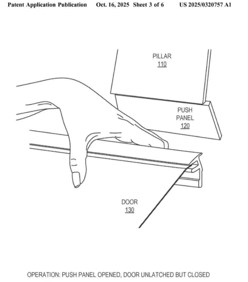 特斯拉又创新了，把开门装置放在B柱，但外面很难看到门把手在哪