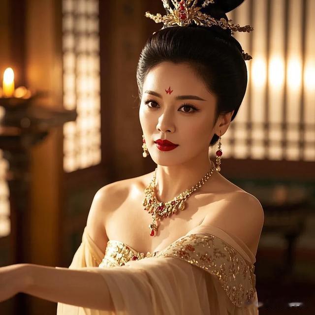 刘涛武媚娘露肩长裙,香肩曼妙妩媚生,似回大唐盛世!