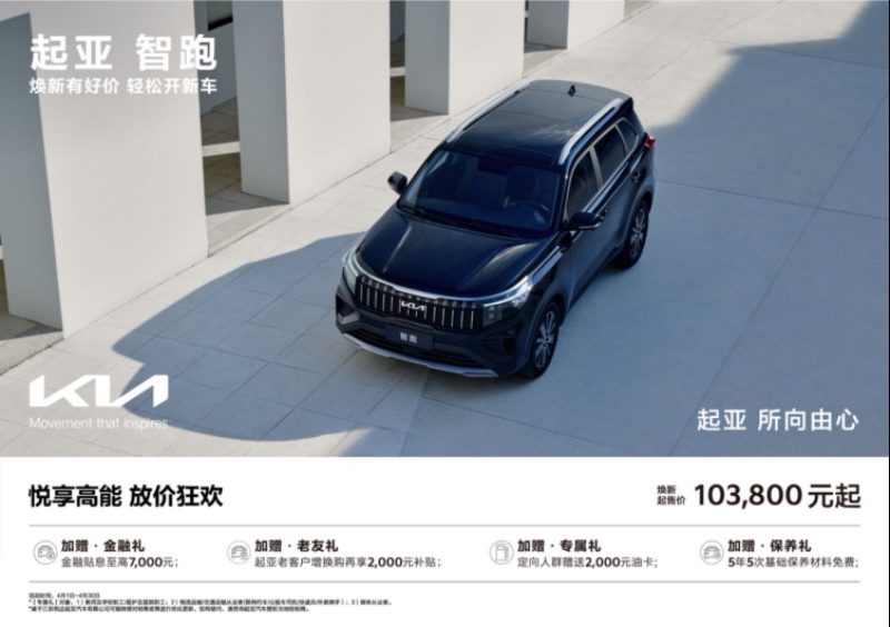 悦达起亚4月购车钜惠活动火热进行，焕新起售价低至5.28万元起