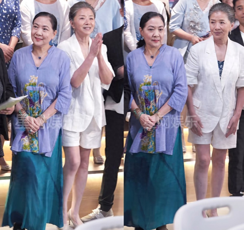 66岁迟蓬穿短裤遭群嘲!身旁沈丹萍优雅碾压,年龄是穿衣的枷锁吗