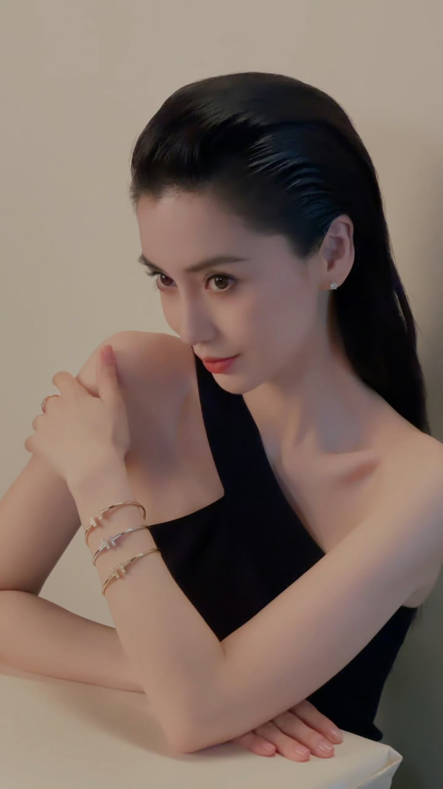 baby杨颖好适合大背头发型,好精致完美的一颗头