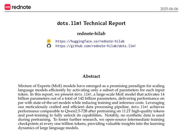 小红书开源首个大模型，中文评测超越DeepSeek-V3