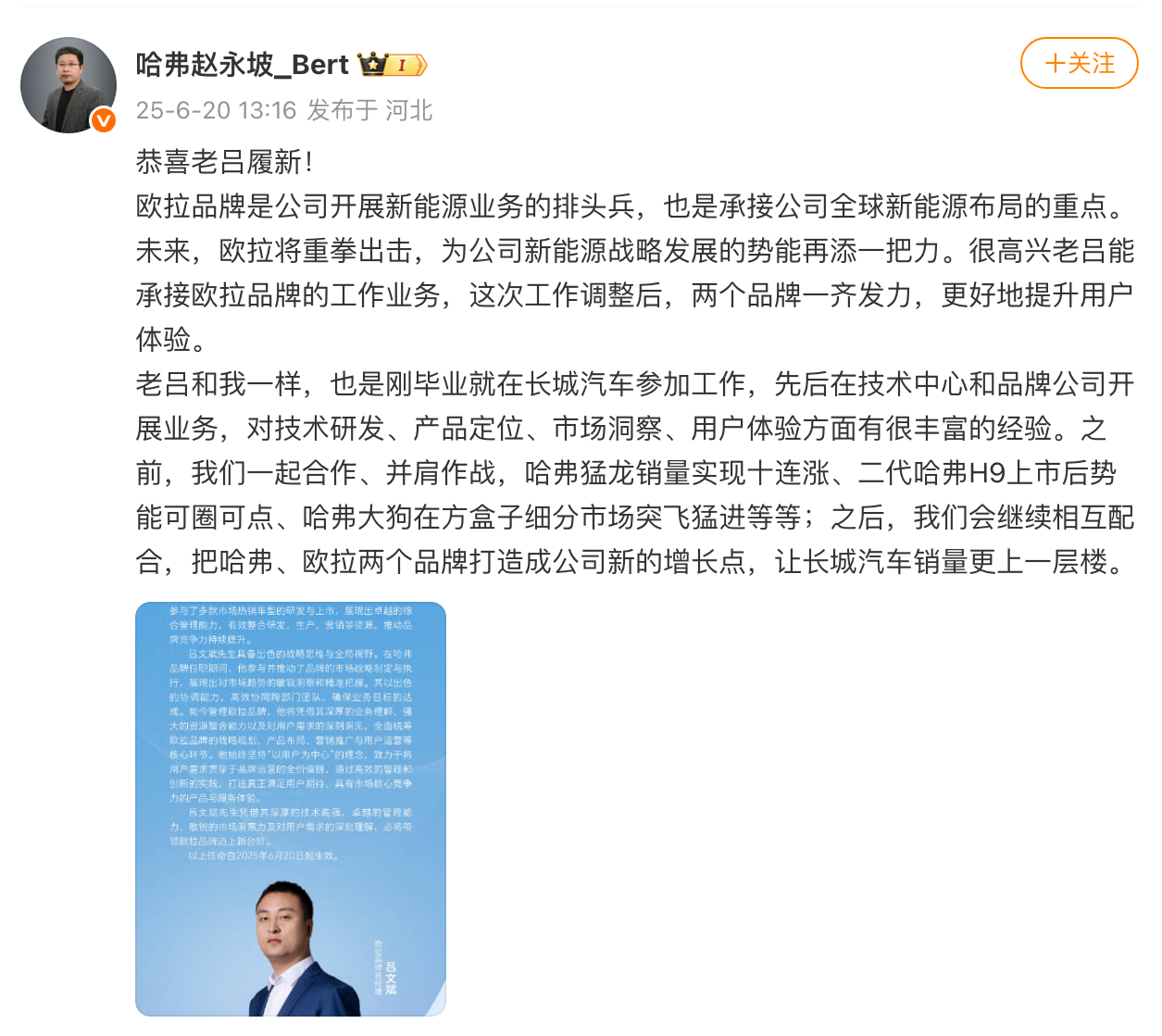 顶不住了：魏建军公布对欧拉品牌去留决定