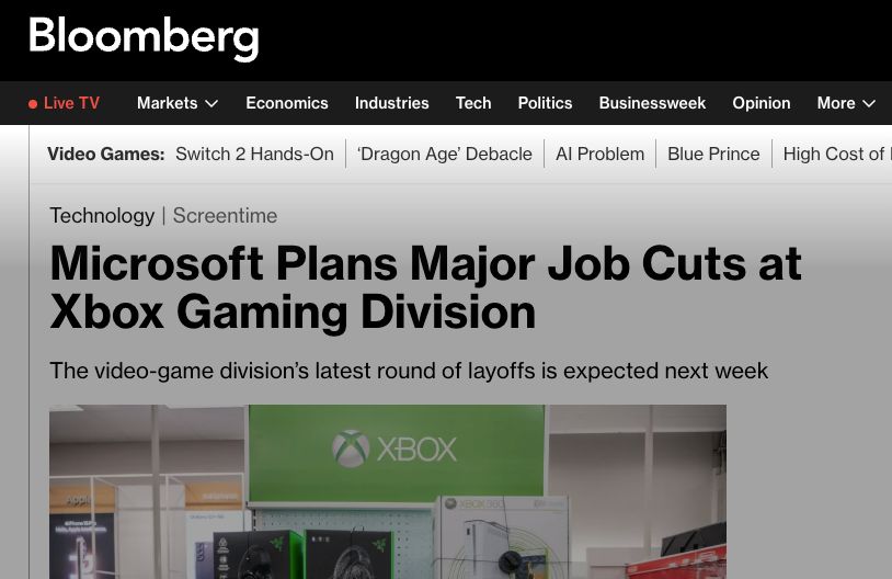 微軟Xbox部門啟動第四輪大規模裁員 重組風暴席卷游戲業務