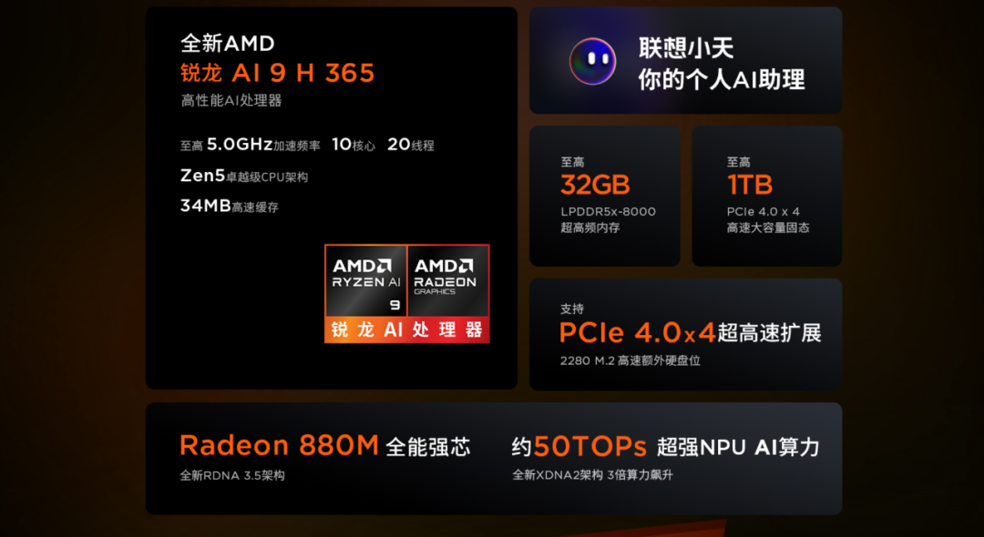 可选锐龙AI 9 H365 联想小新Pro GT 2025锐龙版来了