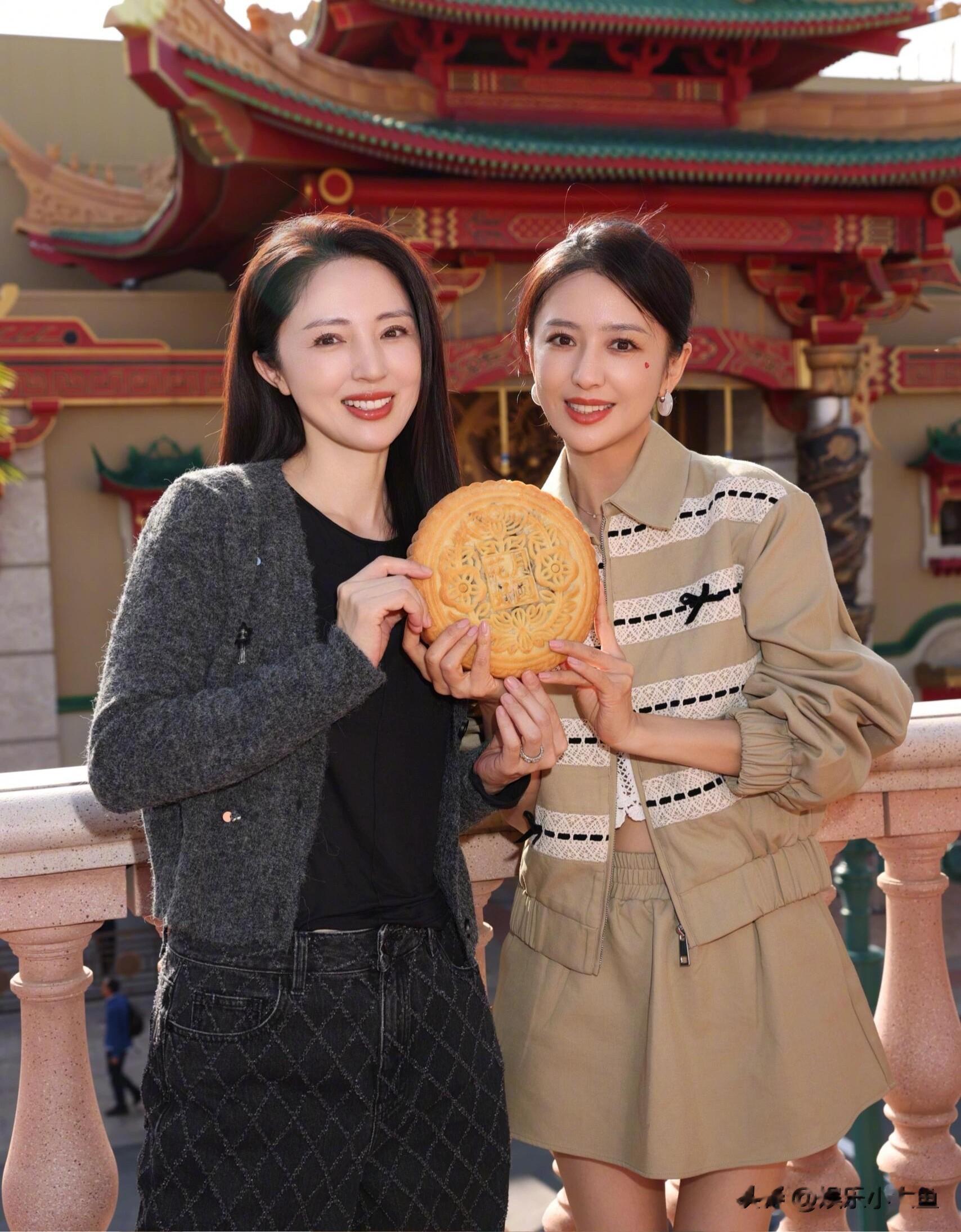 董璇、佟丽娅中秋节带孩子打卡环球影城,网友:四个人过日子多好