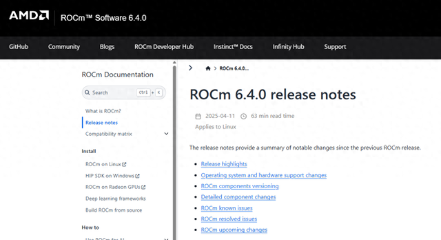 好消息!AMD正式发布ROCm 6.4.0版,包含多项改进和创新