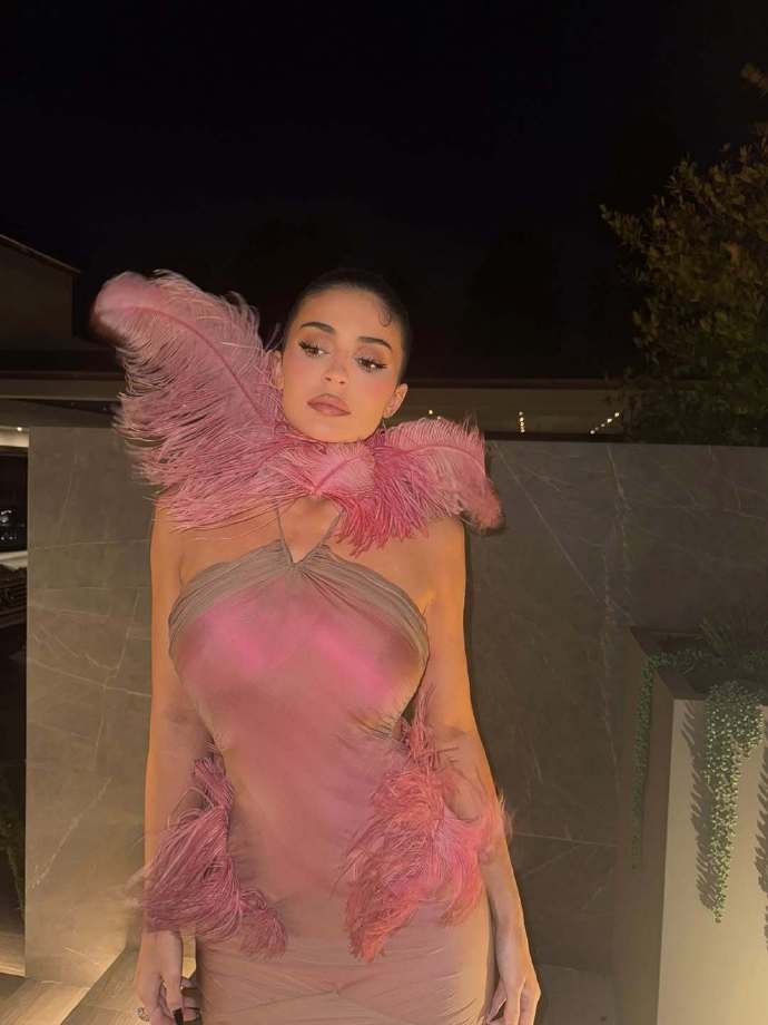 Kylie Jenner 粉色火烈鸟造型赏析