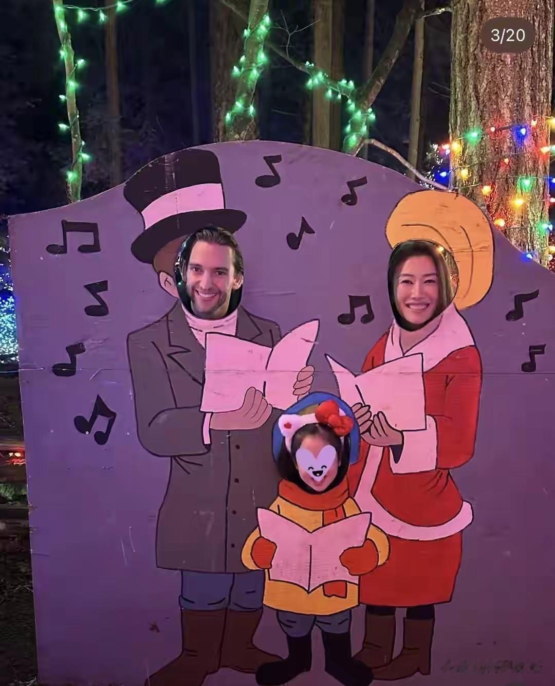 谢婷婷庆两周年纪念，小7岁男友戴戒指拥吻，6岁女儿笑成表情包