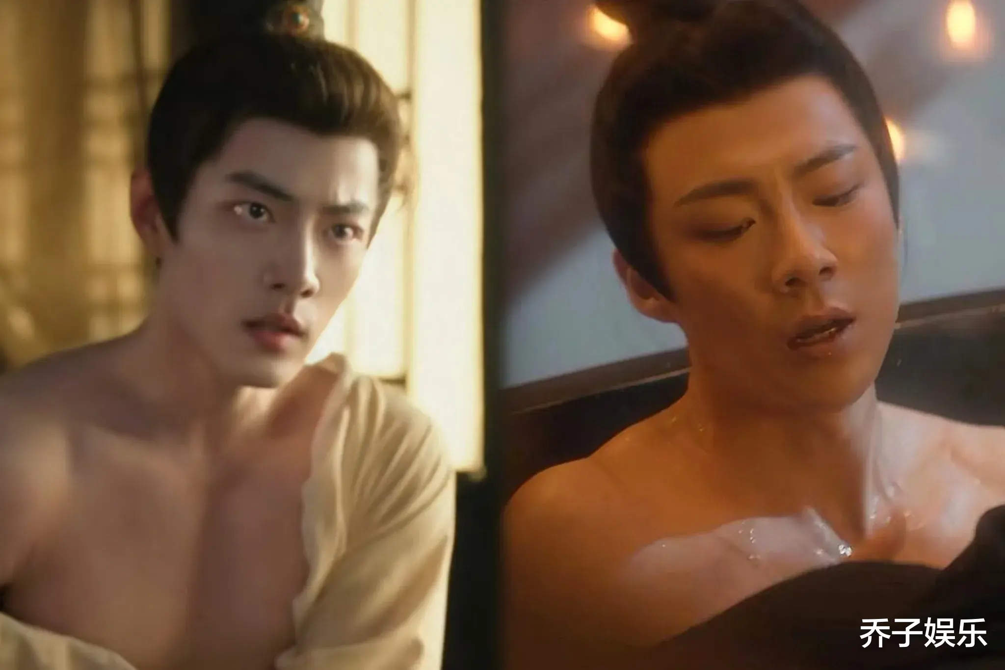同演“泡澡戏”，把33岁肖战与35岁刘宇宁放一起对比，竟难分伯仲