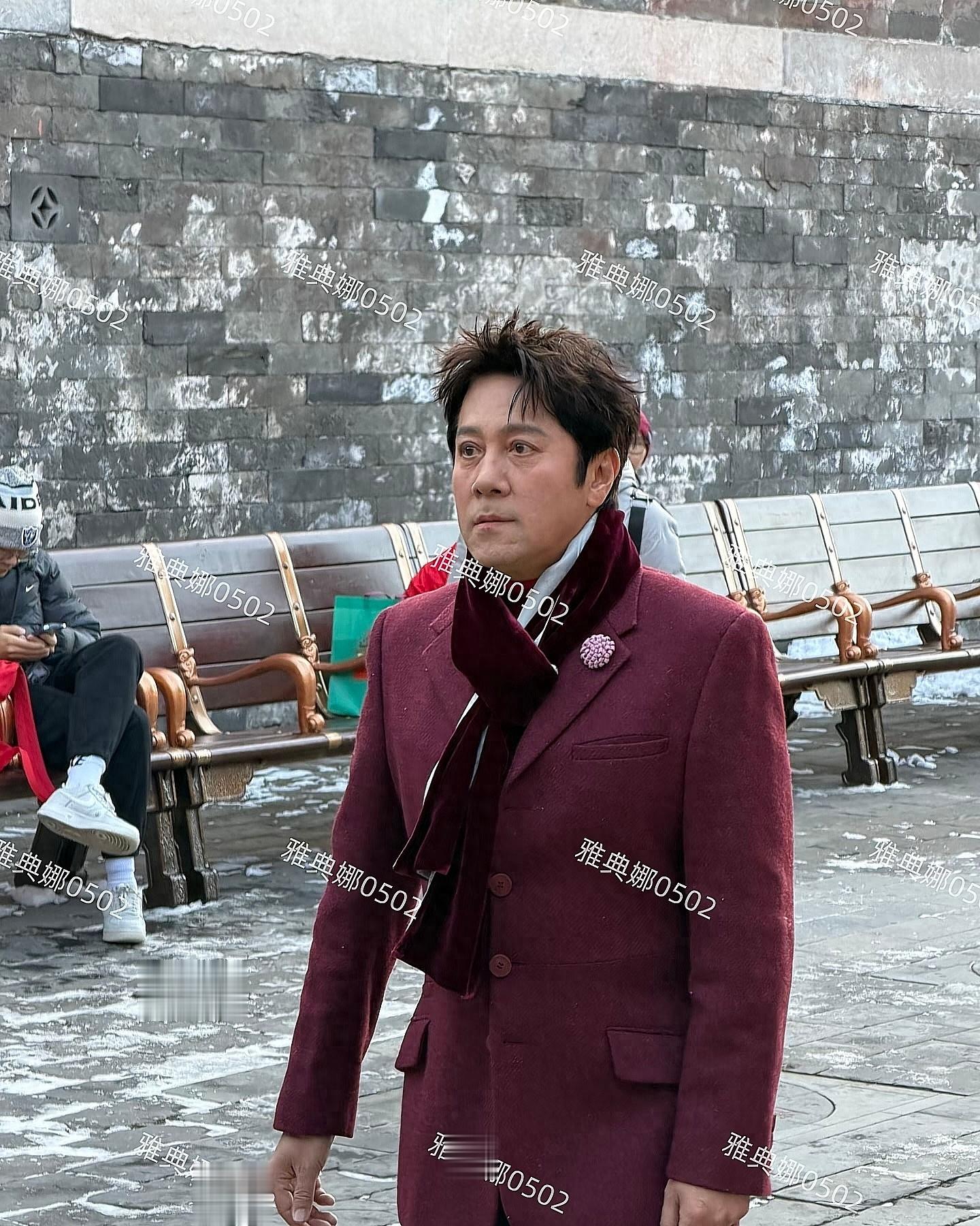 故宫偶遇蔡国庆,有中老年妇女偶像之称的他也明显发福变老了!