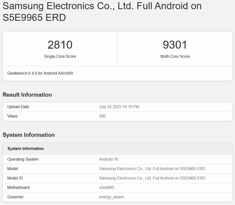 三星Exynos 2600跑分飆升！三星2納米芯片單核突破2800分