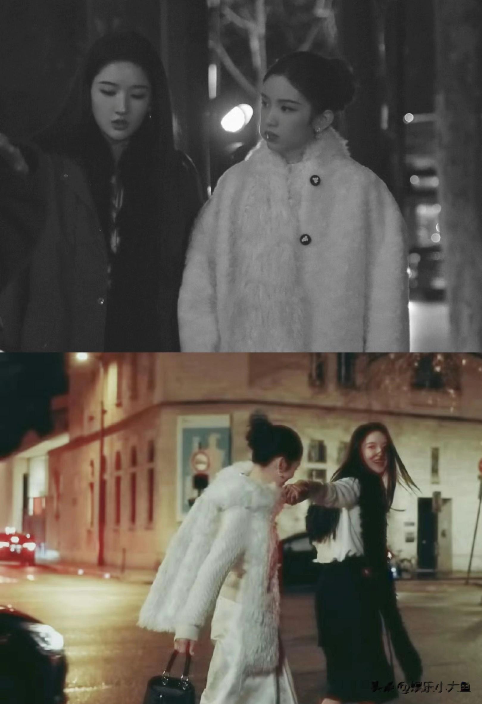 周也王玉雯巴黎街头的豪门姐妹花，优雅气场无人能敌，太美了