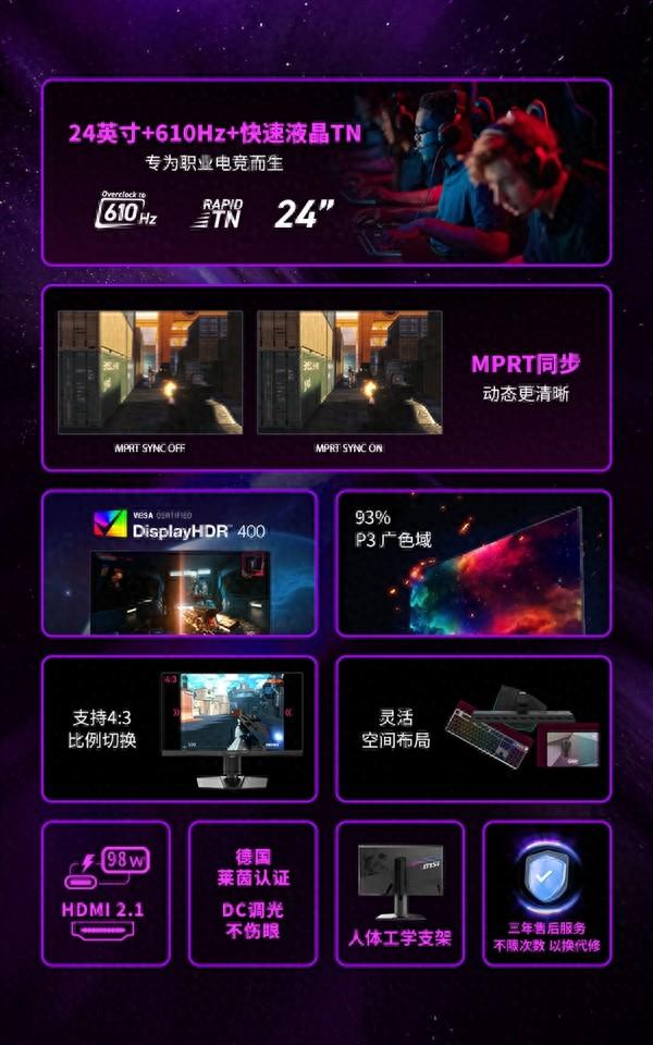 刷新率天花板！微星首款610Hz顯示器發布：首發7999元