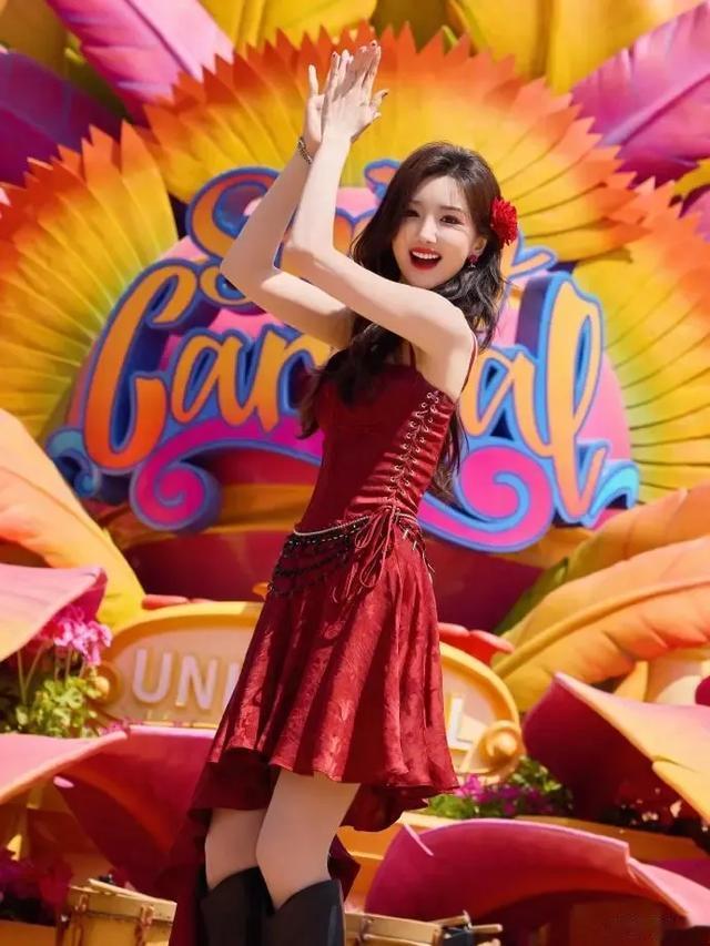 毛晓彤一袭红装翩翩起舞,真是太美了!