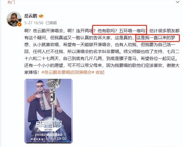 不撞南墙不回头,岳云鹏演唱会票价上千,路人沉默粉丝落泪