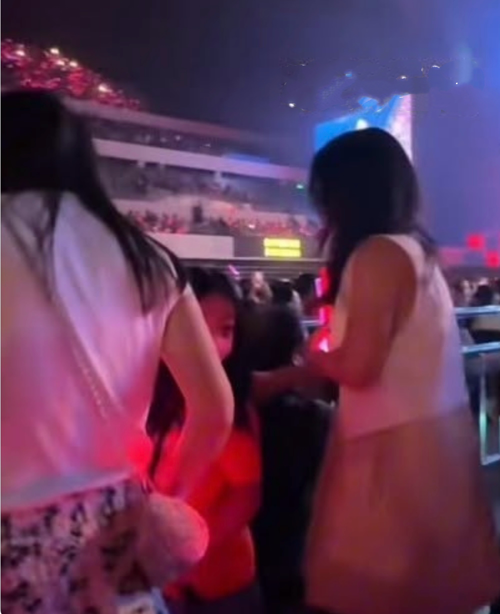 黎明7岁女儿罕见露脸，与母亲看黎明演唱会，长发高个眼睛像父亲