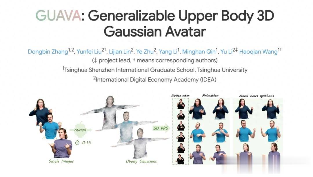 一张图0.1秒生成上半身3D化身!清华IDEA新框架入选ICCV 2025