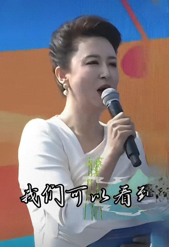 张蕾聊黄河流域,白裙盘发造型,美貌与气质并存